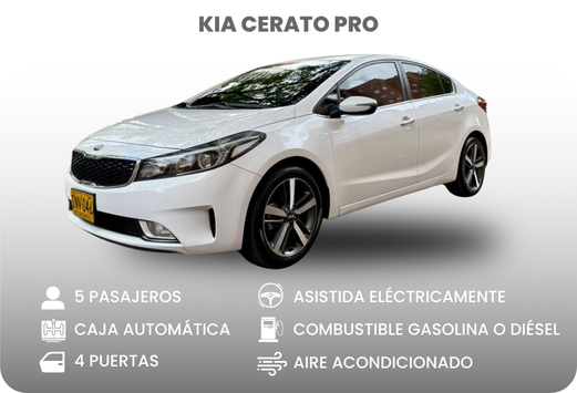 Alquiler de carros automáticos en Cali - Kia Cerato Pro