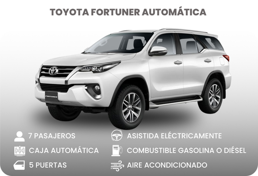 Alquiler de camionetas en Cali Colombia - Toyota Fortuner