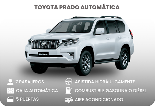Alquiler de camionetas VIP en Cali - Toyota Prado